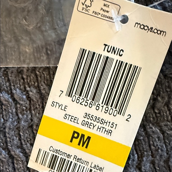 Style & Co. steel Grey Heather Cowl Neck Sweater NWT PM - Picture 7 of 15